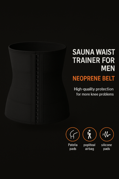 Sauna Waist Trainer for Men – Neoprene Belt for Fat Burning and Spine Support