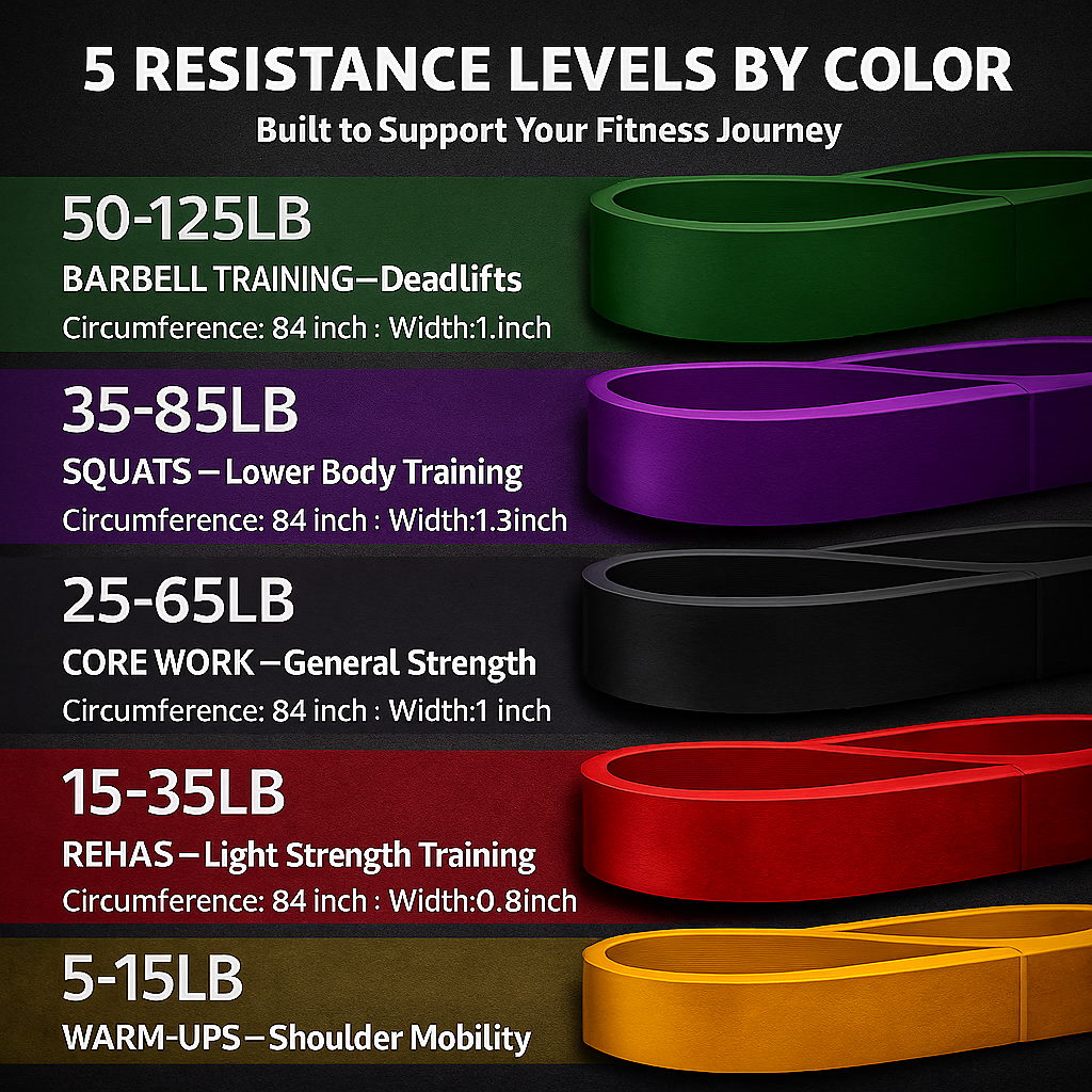 5× Resistance Bands Set – multifunctional resistance bands for full body training