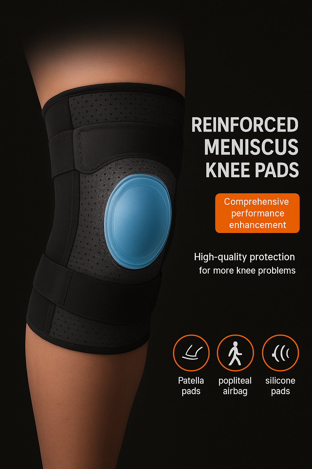 Adjustable Knee Brace with Side Stabilizers for Men and Women - Breathable Support for Meniscus Tears, Knee Pain, ACL/MCL Injuries, and Arthritis Rehabilitation