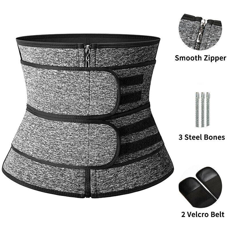CATTIBOR Men Zipper Sauna Waist Trainer Cincher,Men Neoprene Workout Corset with Adjustable Hook & Eyes,Men & Women Trainer GYM Fitness Shapewear Sport Belt,Men Sportwear Polyster