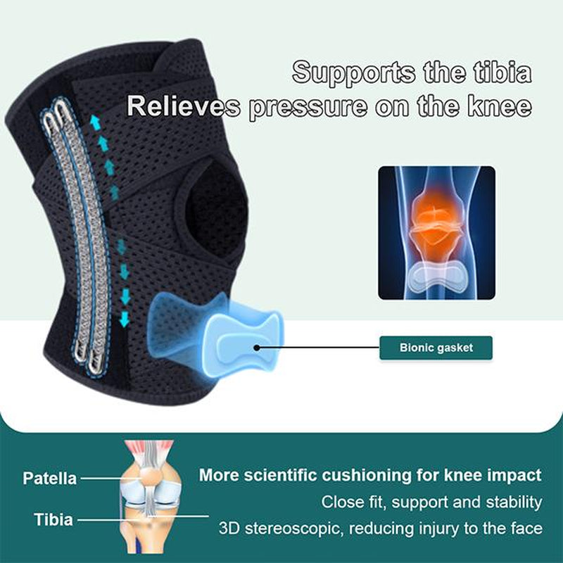 Knee Brace with Side Stabilizers for Men and Women,Breathable Adjustable Knee Brace with Leg Support, Suitable for Meniscus Tears, Knee Pain, ACL/MCL Injuries, and Arthritis Rehabilitation. Healthcare Tool