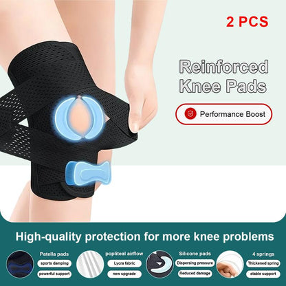 Knee Brace with Side Stabilizers for Men and Women,Breathable Adjustable Knee Brace with Leg Support, Suitable for Meniscus Tears, Knee Pain, ACL/MCL Injuries, and Arthritis Rehabilitation. Healthcare Tool