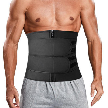CATTIBOR Men Zipper Sauna Waist Trainer Cincher,Men Neoprene Workout Corset with Adjustable Hook & Eyes,Men & Women Trainer GYM Fitness Shapewear Sport Belt,Men Sportwear Polyster
